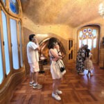 Two people using audio guide
