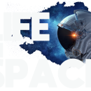 life in space Logo total white